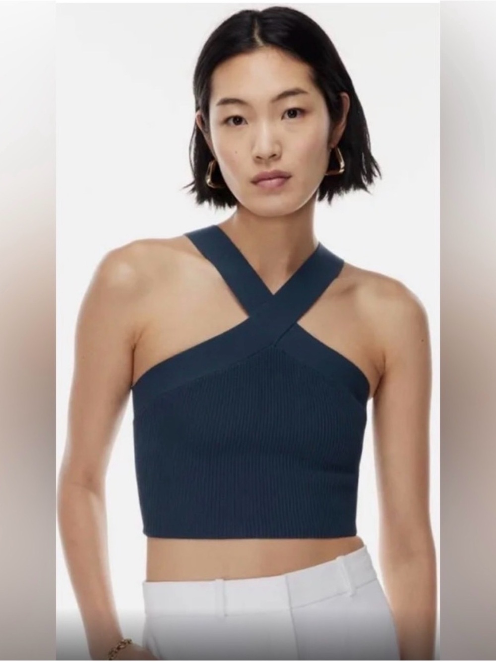 Aritzia  Cross-Strap Ribbed Crop Top